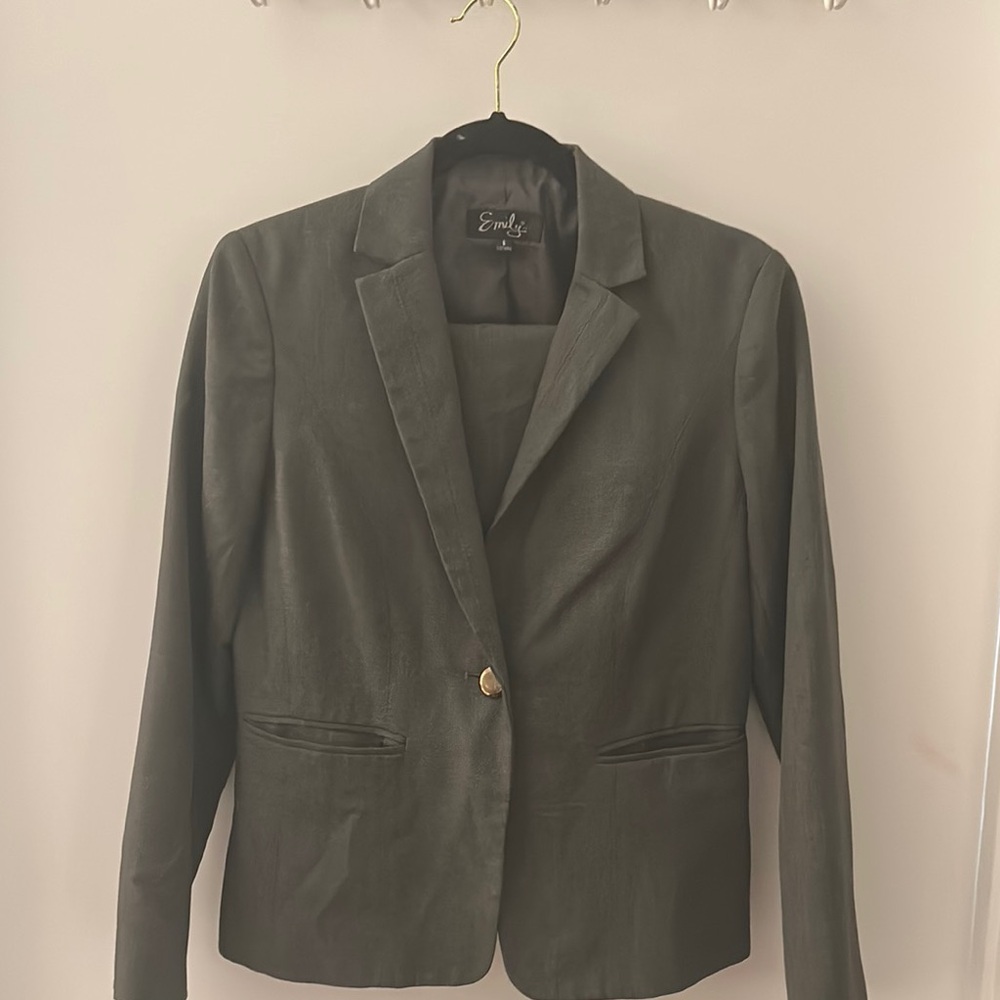 Emily Women's Classic Gray Blazer and Skirt